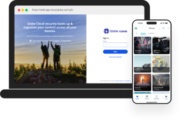 Globe Cloud on desktop and mobile